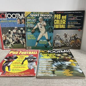 Lot Of 5 Vintage 1970S Pro Football Magazine Lot